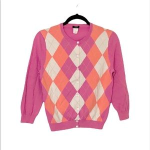 New J Crew: Girls Medium Cute Berry Plaid Button Up Sweater